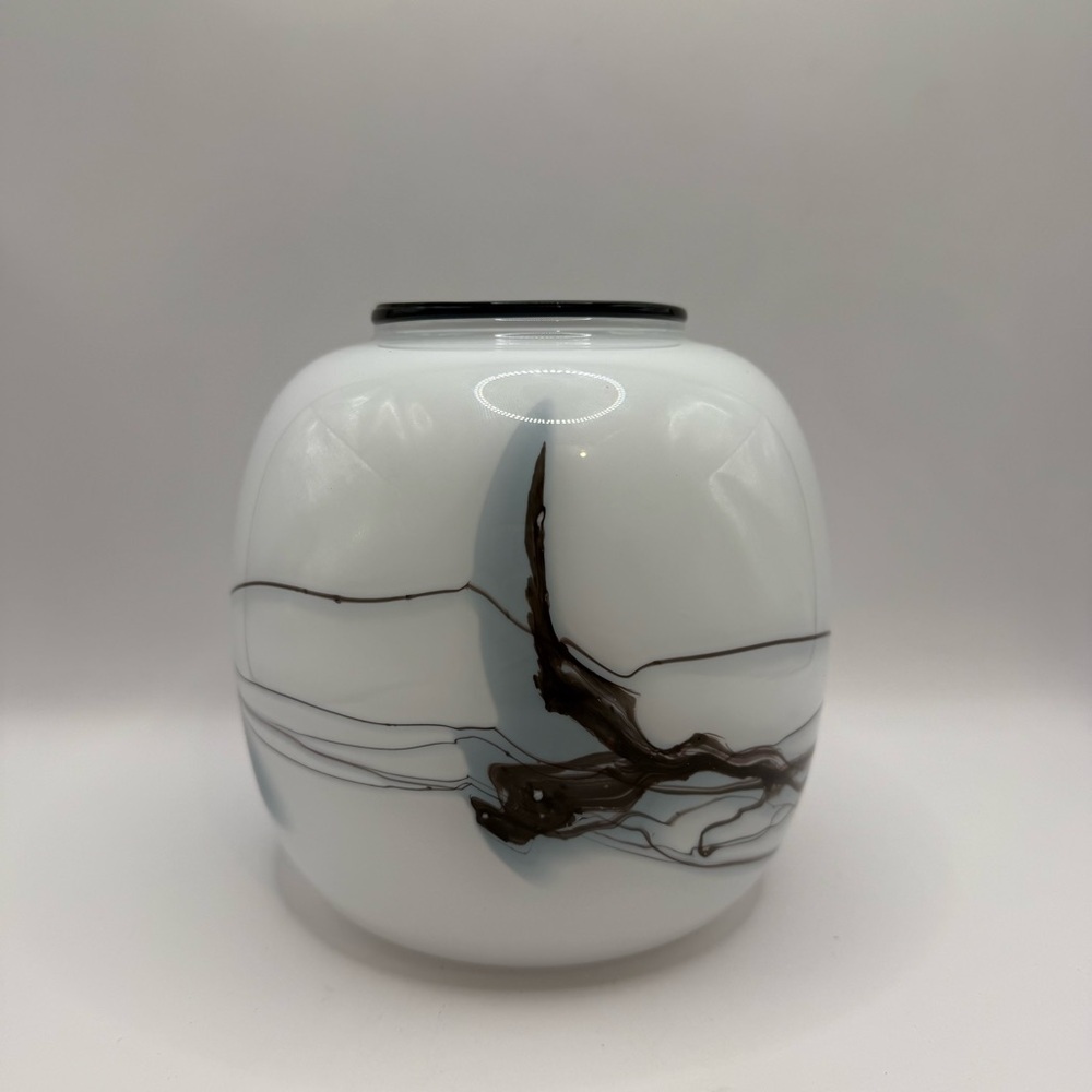 Vintage Holmegaard Denmark Atlantis Art Glass Signed by Michael Bang & HC. 6x6” - Picture 2 of 7